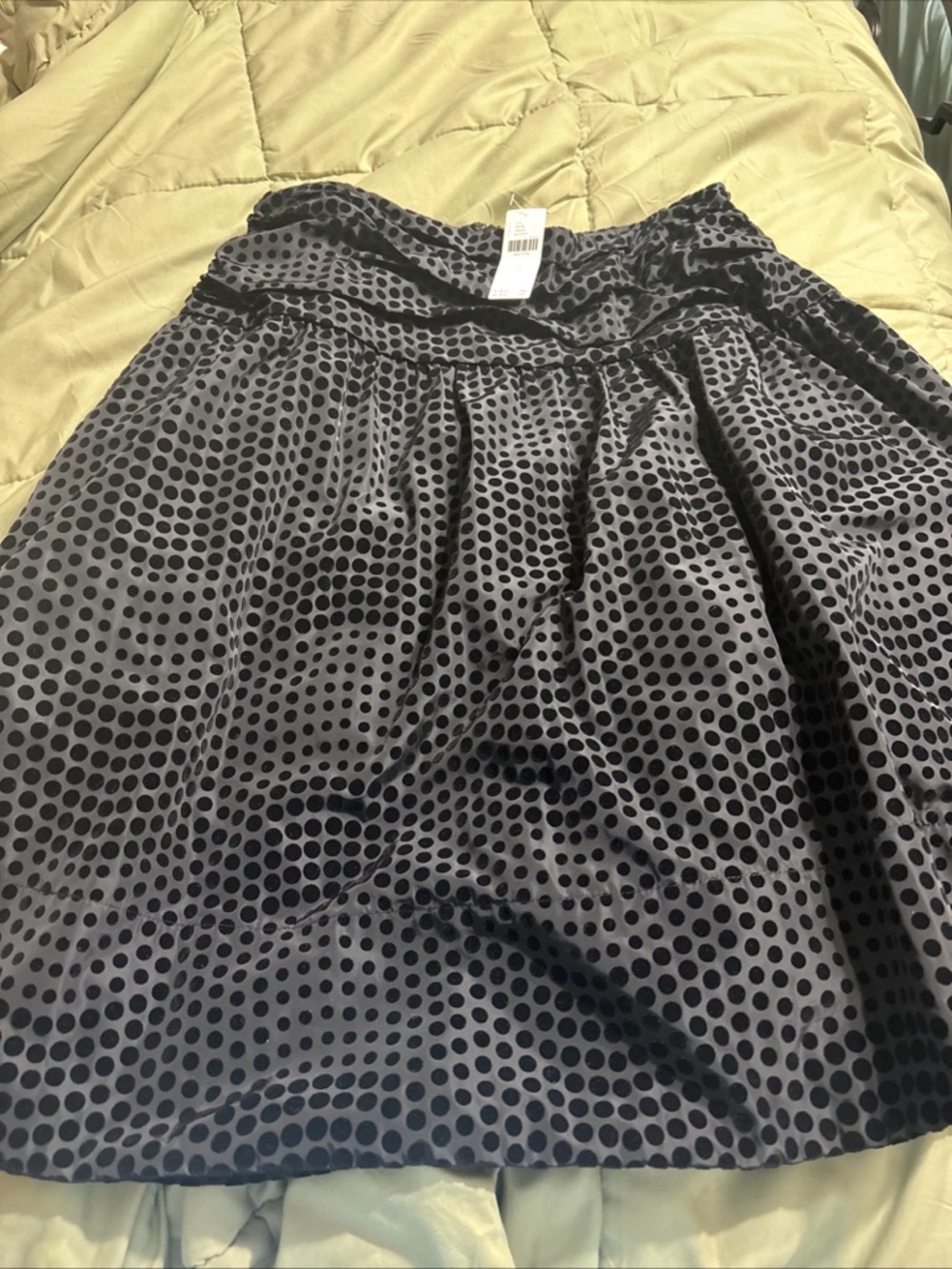 Anthropologie NWT Dot A-Line Skirt in  Black